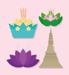 four loy krathong items