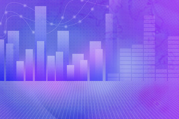 Fototapeta premium 2d illustration futuristic business background pattern graph concept 