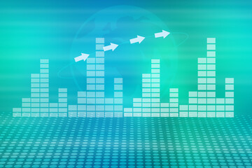 Obraz premium 2d illustration futuristic business background pattern graph concept 