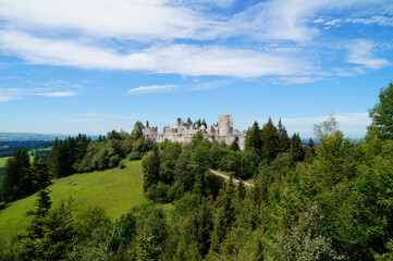 Fototapeta na wymiar a scenic view of the ruins of castle Falkenstein in Allgau (Germany)