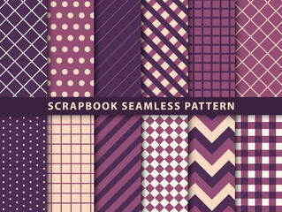 Collection of scrapbook seamless pattern