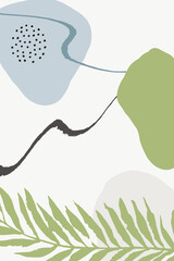 Green and Blue Elements Set Vector Memphis