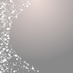 Silver Snowstorm Vector Grey Background. White