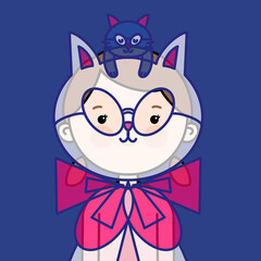 고양이 코스프레 할로위데이 illustration