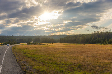 Sunset at the Yellowstone National Park, USA