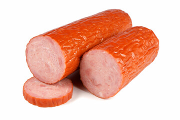 Sausage, jess cold meats isolated on white background