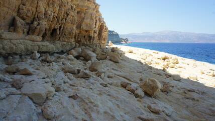 rocks and sea in the Greek island of koufonisi August 2021