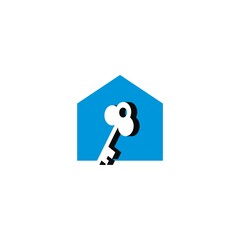house key secure logo concept design