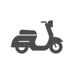 Retro scooter or moped glyph icon