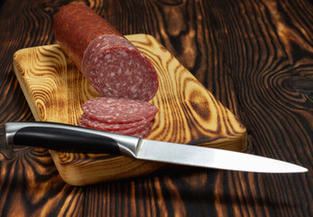 salami and knife