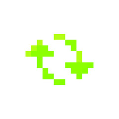 Reboot pixel icon. Podcast 8-bit vector illustration.