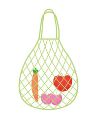 groceries in mesh bag