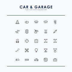 Car and Garage line icon