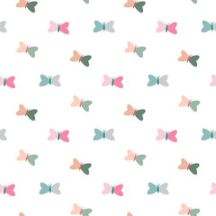 Seamless Pattern with Butterfly Design on White Background