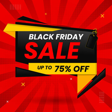 Black Friday sale banner design template, abstract black Friday social media post design template