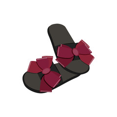 Insulated design of summer flip-flops. Summer icon