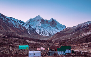 Bhojbasa is a picturesque basecamp for numerous trekk in Gangortri region at a height of 3,775 m on...