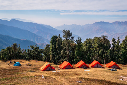 This is the view from Nag Tibba base camp. Nag Tibba is the highest peak in the lesser himalayan region of Garhwal, Uttarakhand, India. It lies at an altitude of 9,915ft from the sea level.