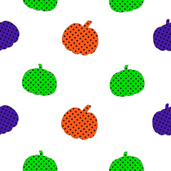 Seamless pattern pumpkin dots vector illustration
