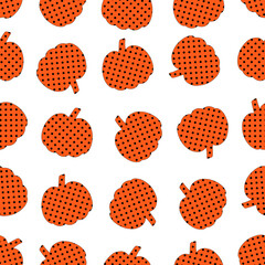 Seamless pattern pumpkin dots vector illustration