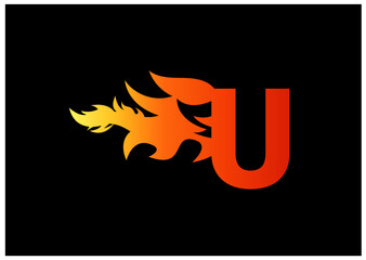 Fire U Letter Logo And Icon Design Template