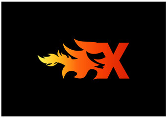 Fire X Letter Logo And Icon Design Template