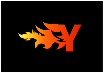 Fire Y Letter Logo And Icon Design Template