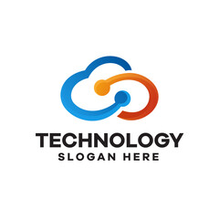 Cloud Technology Gradient Logo Design