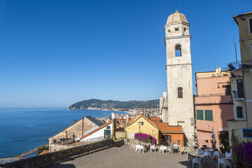 The main square of Cervo with a beautiful panorama in background