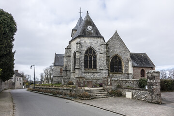 Saint-Martin Church (or Saint-Lezin Church, XVI - XIX centuries) - Catholic Church in Blosseville. Blosseville-sur-Mer - commune in Seine-Maritime department, Normandy region in northwestern France.