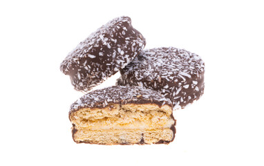 Chocolate cookies with coconut flakes