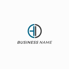 design logo circle letter H and D