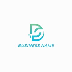 logo design digital letter D and S
