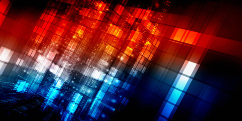 Obraz premium 2d illustration Abstract futuristic electronic circuit technology background 