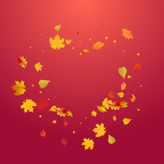Autumnal Plant Vector Red Background. Design