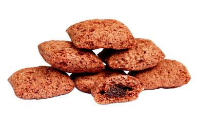 Sweet Choco chip fills chocolate filled Isolated on white background