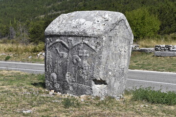 Kamienie Rzymskie, Mala, Velika, wieś, wioska, osada, Crljivica, Stecci, na Liście UNESCO, światowego dziedzictwa, Średniowieczne, cmentarze, nagrobne  © Albin Marciniak