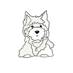 Dog line vector illustration. Cartoon dog illustration	