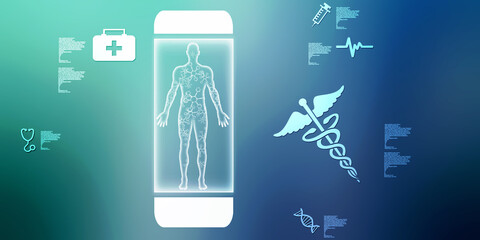 2d illustration Human Male Muscle Body
