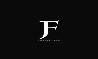 JF, FJ, Abstract initial monogram letter alphabet logo design