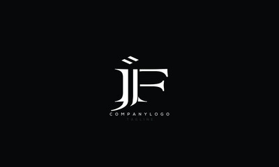 JF, FJ, Abstract initial monogram letter alphabet logo design
