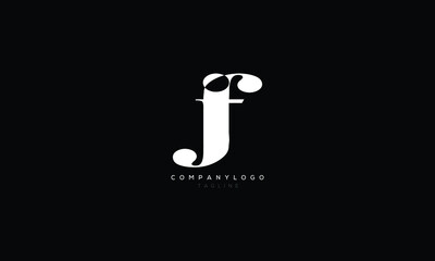 JF, FJ, Abstract initial monogram letter alphabet logo design