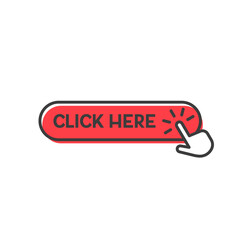 Click here button with hand pointer icon