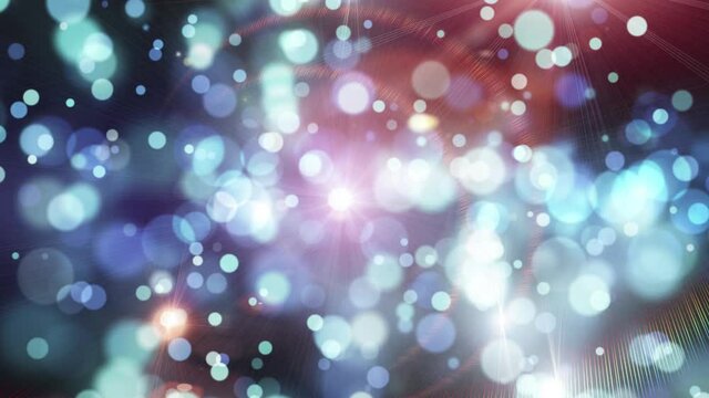 4K Abstract background animation shining  particles, stardust, energy waves flares flowing in space loop