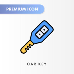 car key icon for your website design, logo, app, UI. Vector graphics illustration and editable stroke. car key icon lineal color design.