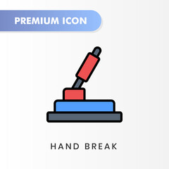 handbrake icon for your website design, logo, app, UI. Vector graphics illustration and editable stroke. handbrake icon lineal color design.