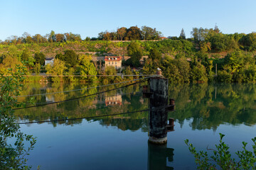 Saint Mammés harbor in the French Gatinais regional nature park