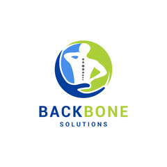 back bone logo, back bone care logo design vector icon illustration