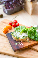 fresh tomatoes on a chopping board