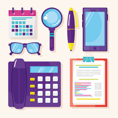 phone and financial management icons